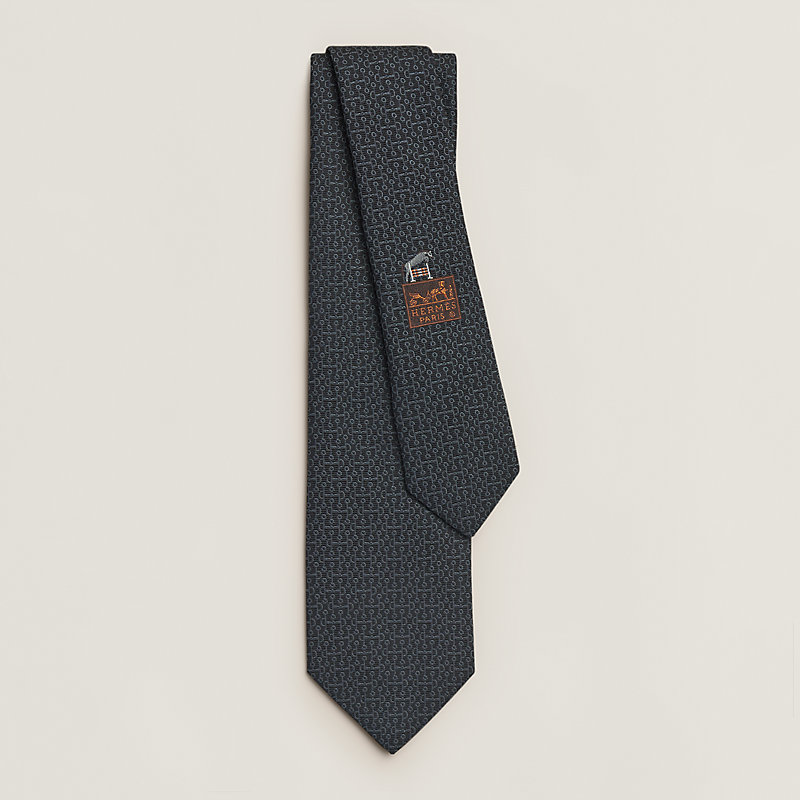 Double Baucher tie - Black | Hermès USA